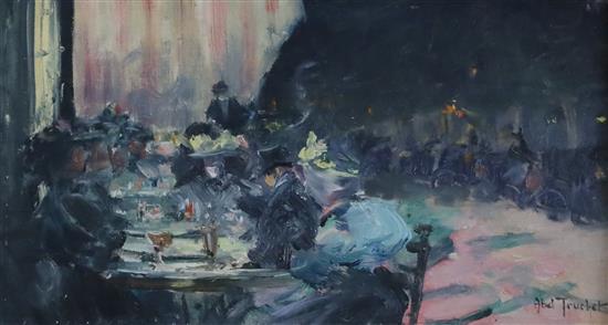 Abel Truchet (French 1857-1918) Cafe des Ambassadeurs 4.5 x 8.25in.